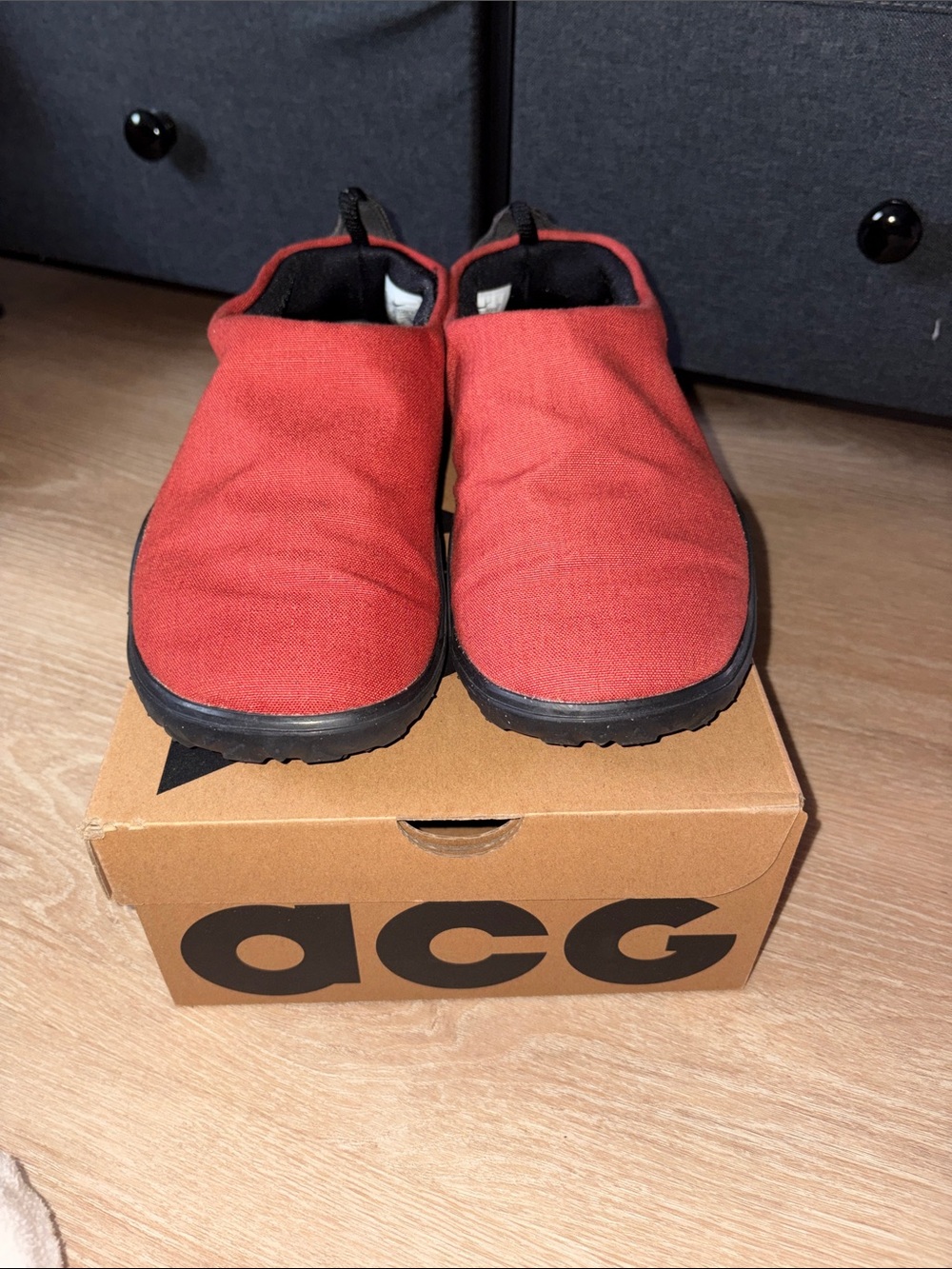 Nike ACG Men’s Red Slip-On Clog with Black Sole